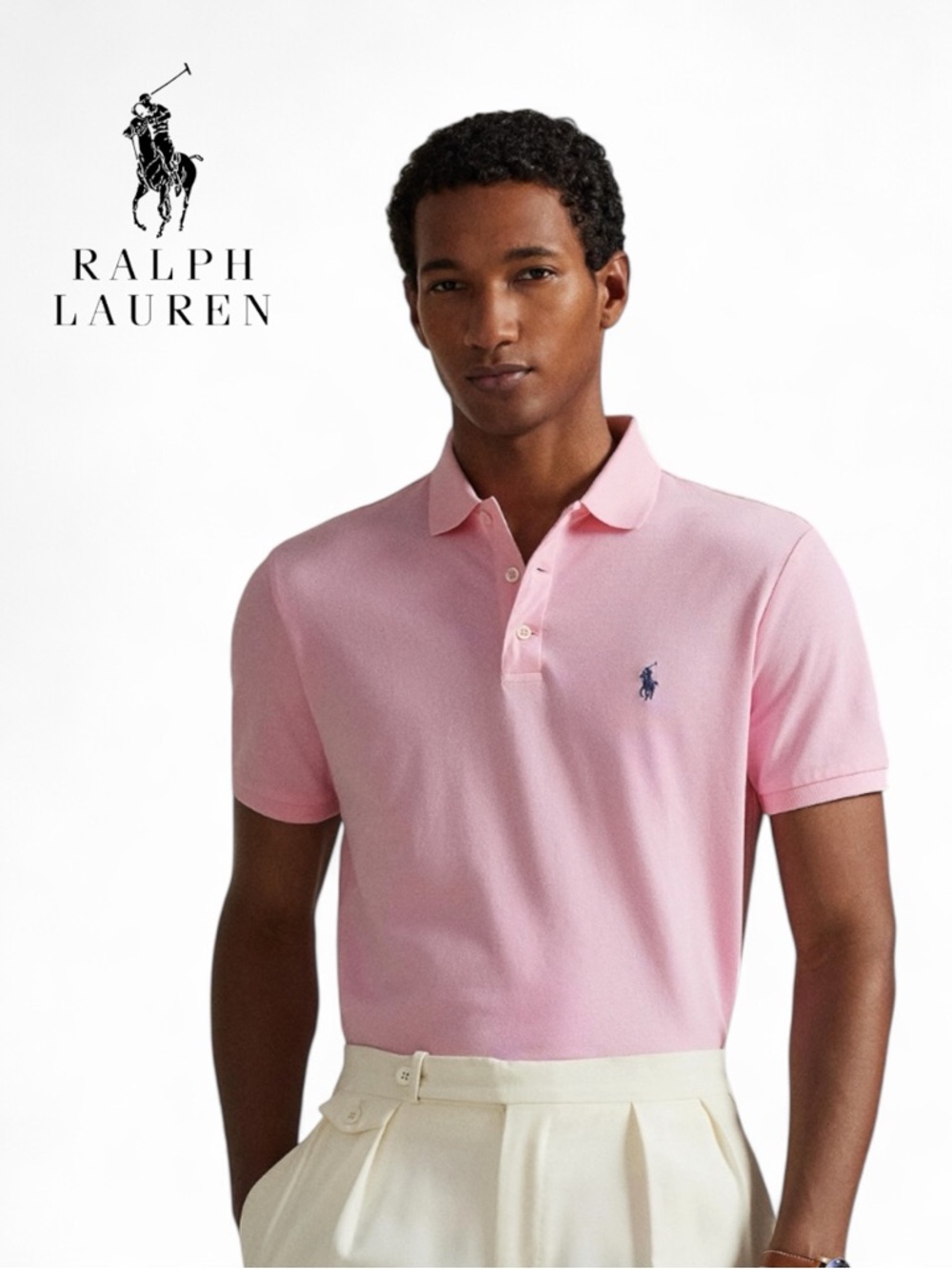 Polo Ralph Lauren Light Pink Classic Fit Polo - Size S
